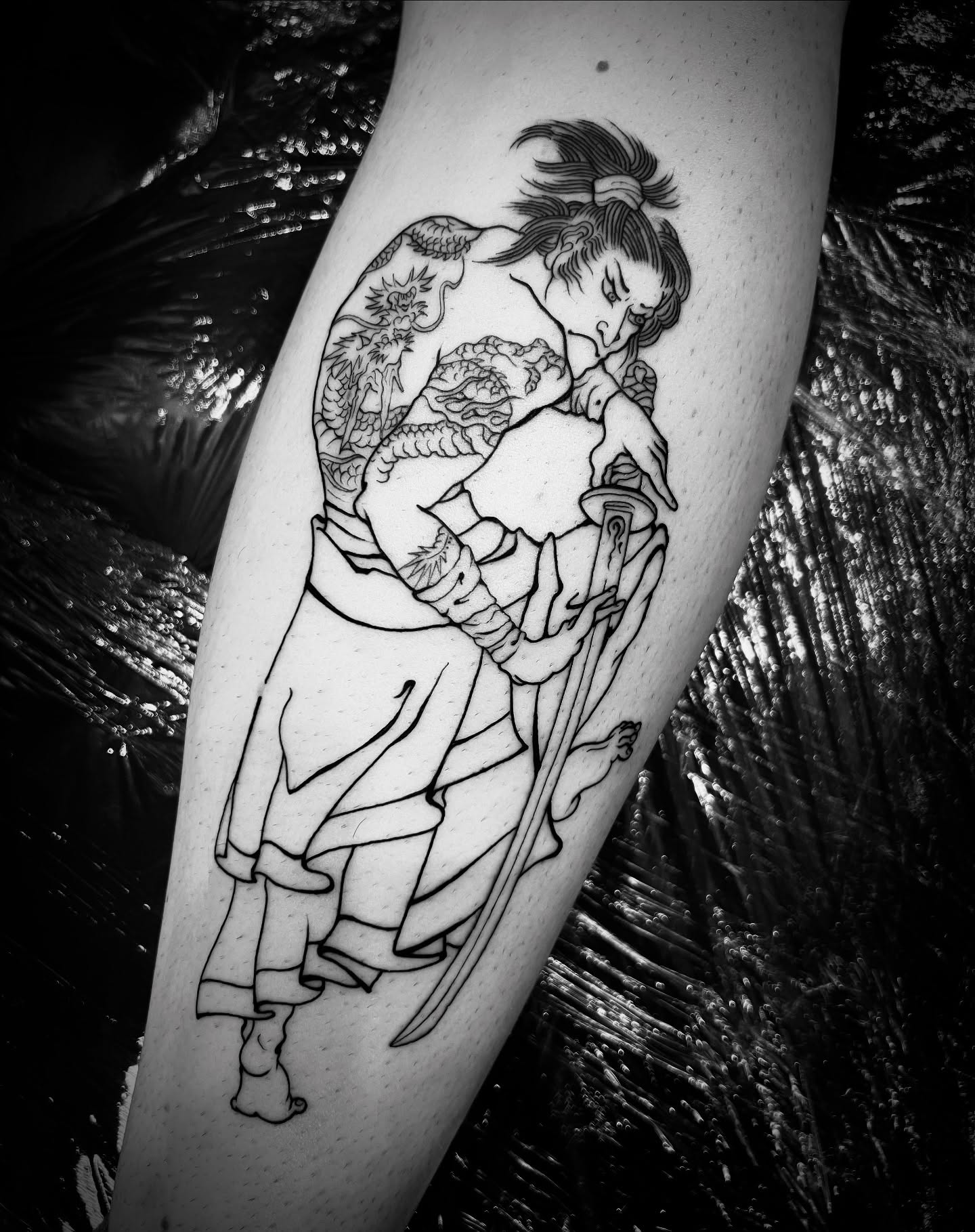 To be continued. #samurai #tattoo #blackandgteytattoo