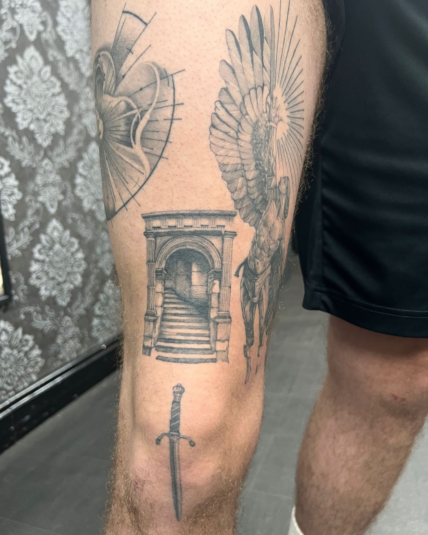A perfectly healed tattoo should look smooth, and evenly pigmented. Notice how many images of fresh tattoos are edited to look more sharp, more contrast and can offer unrealistic expectations of how pigment sits in the skin once totally healed :  A skilfully done tattoo will heal as follows : 
	1.	Even Colour and Lines: The tattoo’s colours should be solid and consistent without patchy areas or fading. The lines should be crisp and sharp.
	2.	No Scabbing or Flaking: The skin should feel smooth, with no visible scabs, flakes, or raised areas.
	3.	No Redness or Irritation: The skin around the tattoo should look healthy and free of redness, swelling, or irritation, which could signal an infection or incomplete healing.
	4.	Keep a Natural Skin Texture: The tattooed area should be cared for after by keeping it clean and moisturised , not excessive ! 
	5.	Bright and Defined Details: Fine details in the tattoo design should remain clear, without blurring or distortion.

Healing typically takes 2-4 weeks, but the skin can continue settling for several months, especially for intricate designs or large pieces. Proper aftercare is crucial during healing to achieve this result.
.
Are you ready for your next tattoo ?  Keep an eye out on our stories for special offers coming up ! Or send us a DM ?

#TattooAftercare
#TattooHealing
#InkCare
#TattooMaintenance
#FreshTattooTips
#TattooCareRoutine
#TattooHealingProcess
#healthyink 
#TattooAftercareTips
#TrustYourArtist
#TattooAftercare101
#HealingYourTattoo
#AftercareEssentials
#tattoo