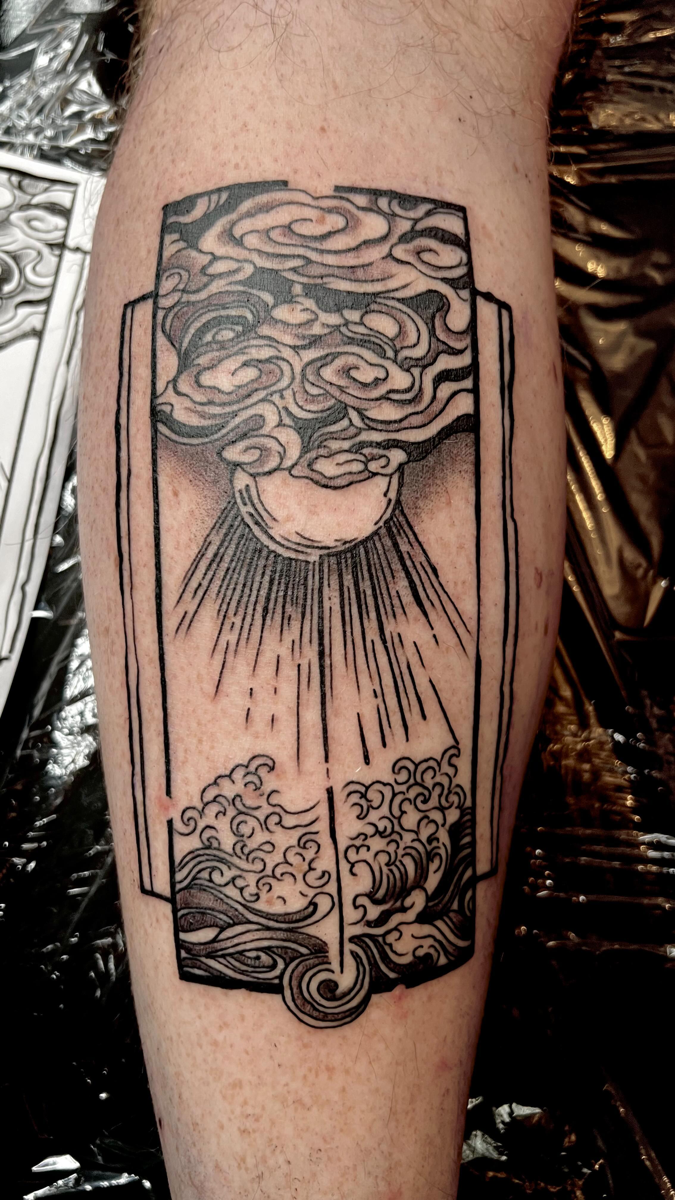 Thanks @jonnygoods09 for getting a second original design of mine. This is based on a Japanese wood block print style. I have some more drawn if interested please DM #japanese #japanesetattoo #woodblock #woodblockprint #original #originaltattoo #design #tattoodesign #tattooideas
