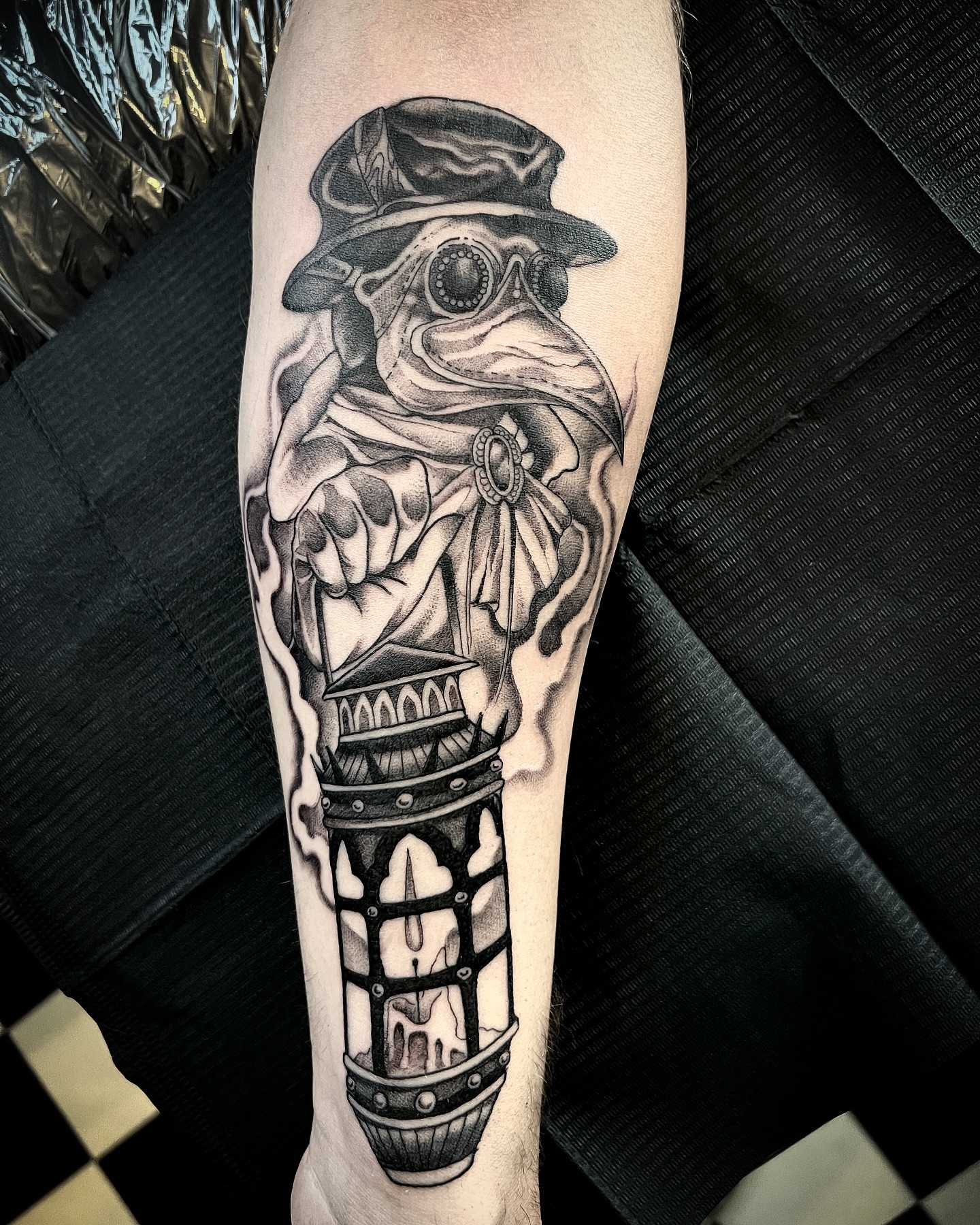 Thanks Will. This plague doctor was loads of fun today. Great first tattoo choice. #plague #plaguedoctor #doctor #traditional #traditionaltattoo #bold #boldwillhold #sleeve #sleevetattoo #tattooideas #tattooinspiration